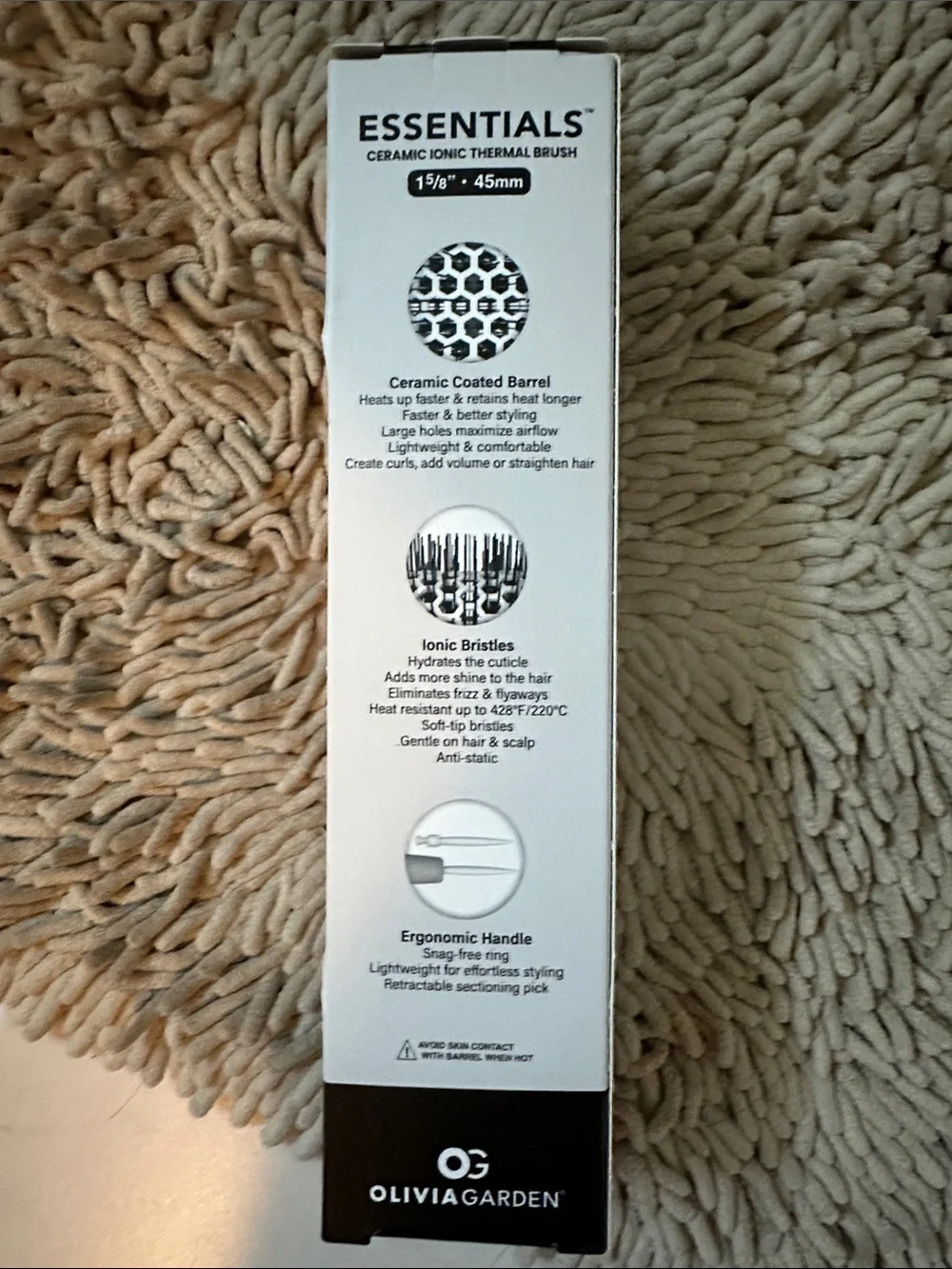 Olivia Garden Essentials Ceramic Ionic Thermal Brush 1-5/8”